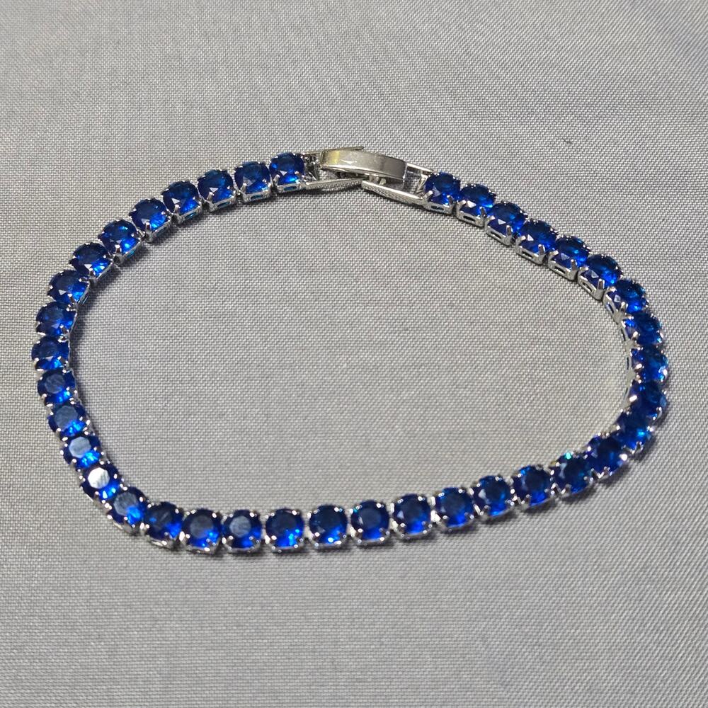 Blue Hued Zirconia Eternity Bracelet